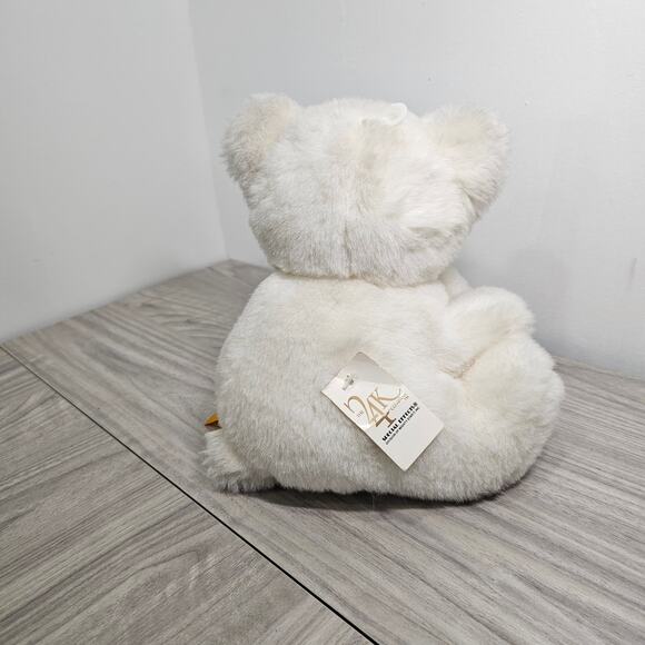 24k Polar Puff 1993 Gregory White bear Side Sitting Vintage Plush Stuffed Animal - Picture 6 of 8